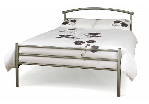 4ft6 Standard Double Silver Grey Metal Bed Frame 1